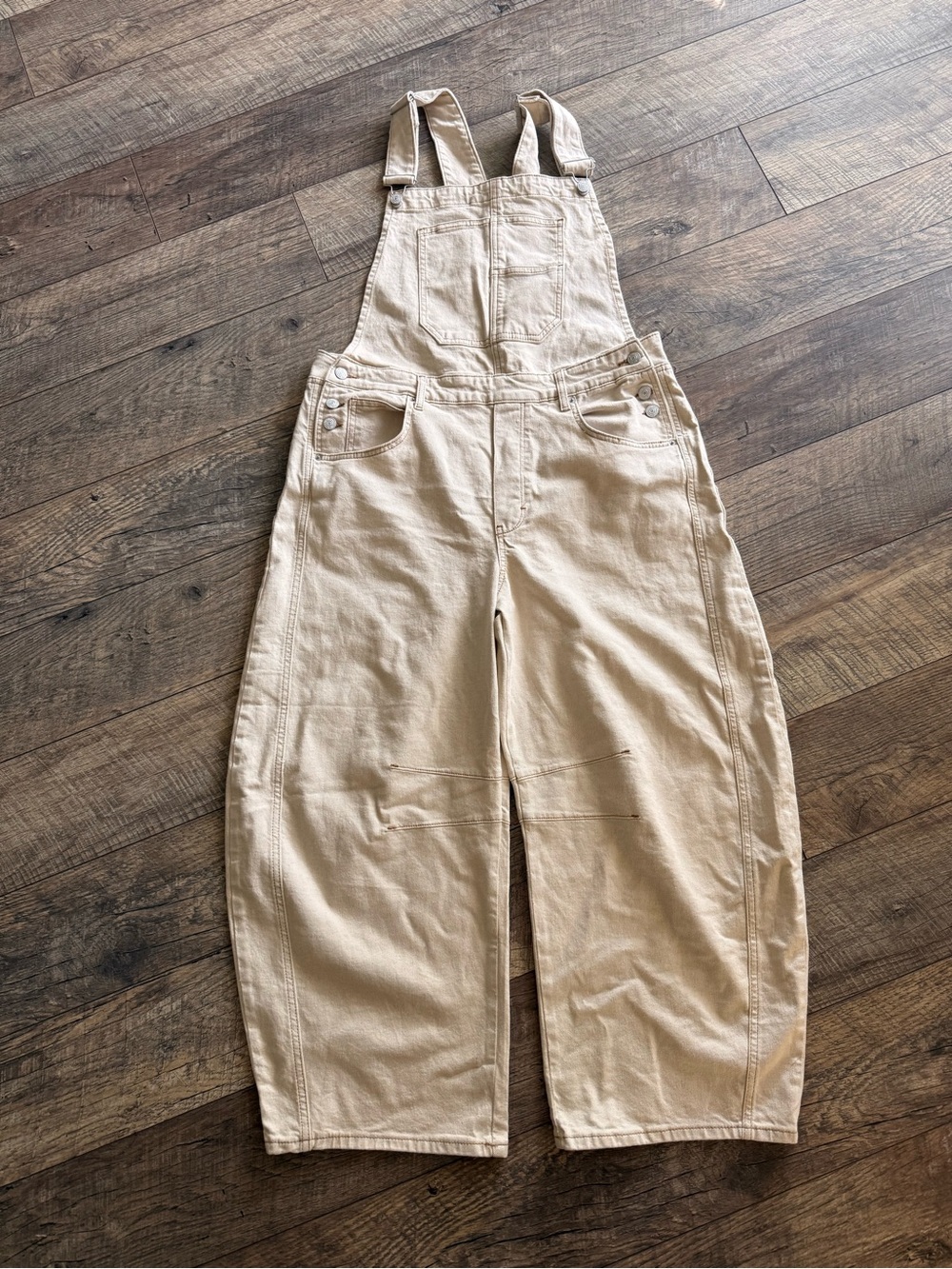 Free People Women’s Large Overalls Jumpsuit in the color Milk. NWOT